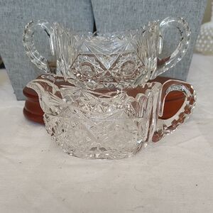 Beautiful Lead Crystal Cream And Sugar Set